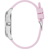 Buy Shop Guess Crush Crystals Silver Dial Pink Rubber Strap Watch for Women - W1223L1 USA Online