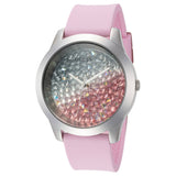Buy Shop Guess Crush Crystals Silver Dial Pink Rubber Strap Watch for Women - W1223L1 USA Online