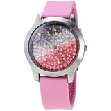Buy Shop Guess Crush Crystals Silver Dial Pink Rubber Strap Watch for Women - W1223L1 USA Online