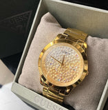 Buy Shop Guess Crush Gold Dial Gold Steel Strap Watch For Women - GW0020L2 USA Online
