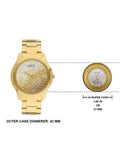 Buy Shop Guess Crush Gold Dial Gold Steel Strap Watch For Women - GW0020L2 USA Online