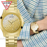 Buy Shop Guess Crush Gold Dial Gold Steel Strap Watch For Women - GW0020L2 USA Online