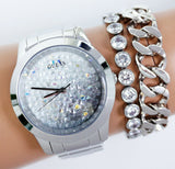 Buy Shop Guess Crush Silver Dial Silver Steel Strap Watch For Women - GW0020L1 USA Online