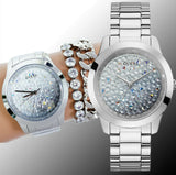 Buy Shop Guess Crush Silver Dial Silver Steel Strap Watch For Women - GW0020L1 USA Online
