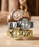 Buy Shop Guess Crystal Clear Analog Gold Dial Gold Steel Strap Watch for Women - GW0470L2 USA Online