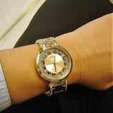 Buy Shop Guess Crystal Clear Analog Gold Dial Gold Steel Strap Watch for Women - GW0470L2 USA Online