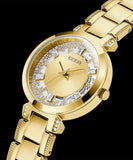 Buy Shop Guess Crystal Clear Analog Gold Dial Gold Steel Strap Watch for Women - GW0470L2 USA Online