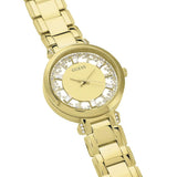 Buy Shop Guess Crystal Clear Analog Gold Dial Gold Steel Strap Watch for Women - GW0470L2 USA Online