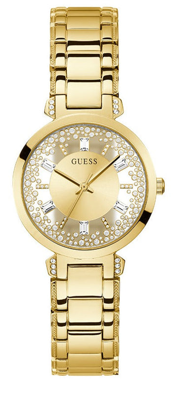 Buy Shop Guess Crystal Clear Analog Gold Dial Gold Steel Strap Watch for Women - GW0470L2 USA Online