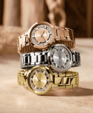 Buy Shop Guess Crystal Clear Rose Gold Dial Rose Gold Steel Strap Watch for Women - GW0470L3 USA Online