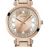 Buy Shop Guess Crystal Clear Rose Gold Dial Rose Gold Steel Strap Watch for Women - GW0470L3 USA Online