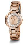 Buy Shop Guess Crystal Clear Rose Gold Dial Rose Gold Steel Strap Watch for Women - GW0470L3 USA Online