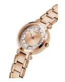 Buy Shop Guess Crystal Clear Rose Gold Dial Rose Gold Steel Strap Watch for Women - GW0470L3 USA Online