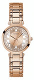 Buy Shop Guess Crystal Clear Rose Gold Dial Rose Gold Steel Strap Watch for Women - GW0470L3 USA Online