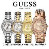 Buy Shop Guess Crystal Diamonds Rose Gold Dial Rose Gold Steel Strap Watch For Women - W11069L1 USA Online