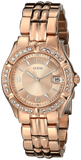 Buy Shop Guess Crystal Diamonds Rose Gold Dial Rose Gold Steel Strap Watch For Women - W11069L1 USA Online