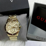 Buy Shop Guess Crystal Multifunction Gold Dial Gold Steel Strap Watch for Women - W0778L2 USA Online