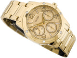 Buy Shop Guess Crystal Multifunction Gold Dial Gold Steel Strap Watch for Women - W0778L2 USA Online