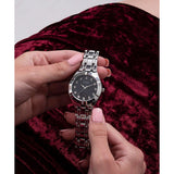Buy Shop Guess Crystalline Diamonds Black Dial Silver Steel Strap Watch for Women - GW0114L1 USA Online