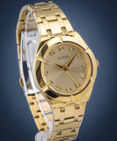 Buy Shop Guess Crystalline Diamonds Gold Dial Gold Steel Strap Watch for Women - GW0114L2 USA Online