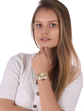 Buy Shop Guess Crystalline Diamonds Gold Dial Gold Steel Strap Watch for Women - GW0114L2 USA Online