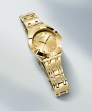 Buy Shop Guess Crystalline Diamonds Gold Dial Gold Steel Strap Watch for Women - GW0114L2 USA Online