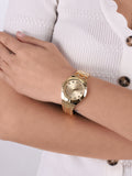 Buy Shop Guess Crystalline Diamonds Gold Dial Gold Steel Strap Watch for Women - GW0114L2 USA Online
