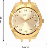 Buy Shop Guess Crystalline Diamonds Gold Dial Gold Steel Strap Watch for Women - GW0114L2 USA Online