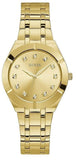 Buy Shop Guess Crystalline Diamonds Gold Dial Gold Steel Strap Watch for Women - GW0114L2 USA Online