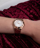 Buy Shop Guess Crystalline Diamonds Silver Dial Rose Gold Steel Strap Watch for Women - GW0114L3 USA Online