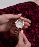 Buy Shop Guess Crystalline Diamonds Silver Dial Rose Gold Steel Strap Watch for Women - GW0114L3 USA Online