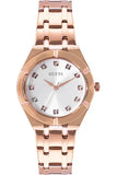 Buy Shop Guess Crystalline Diamonds Silver Dial Rose Gold Steel Strap Watch for Women - GW0114L3 USA Online