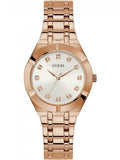 Buy Shop Guess Crystalline Diamonds Silver Dial Rose Gold Steel Strap Watch for Women - GW0114L3 USA Online