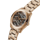 Buy Shop Guess Cubed Analog Black Dial Rose Gold Steel Strap Watch For Women - GW0607L3 USA Online