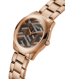 Buy Shop Guess Cubed Analog Black Dial Rose Gold Steel Strap Watch For Women - GW0607L3 USA Online