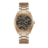 Buy Shop Guess Cubed Analog Black Dial Rose Gold Steel Strap Watch For Women - GW0607L3 USA Online