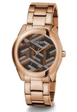 Buy Shop Guess Cubed Analog Black Dial Rose Gold Steel Strap Watch For Women - GW0607L3 USA Online
