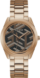 Buy Shop Guess Cubed Analog Black Dial Rose Gold Steel Strap Watch For Women - GW0607L3 USA Online