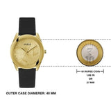 Buy Shop Guess Cubed Analog Gold Dial Black Silicone Strap Watch For Women - GW0665L1 USA Online