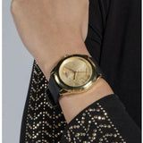 Buy Shop Guess Cubed Analog Gold Dial Black Silicone Strap Watch For Women - GW0665L1 USA Online