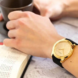 Buy Shop Guess Cubed Analog Gold Dial Black Silicone Strap Watch For Women - GW0665L1 USA Online