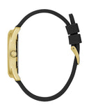 Buy Shop Guess Cubed Analog Gold Dial Black Silicone Strap Watch For Women - GW0665L1 USA Online