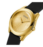 Buy Shop Guess Cubed Analog Gold Dial Black Silicone Strap Watch For Women - GW0665L1 USA Online