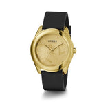 Buy Shop Guess Cubed Analog Gold Dial Black Silicone Strap Watch For Women - GW0665L1 USA Online