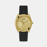 Buy Shop Guess Cubed Analog Gold Dial Black Silicone Strap Watch For Women - GW0665L1 USA Online