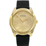 Buy Shop Guess Cubed Analog Gold Dial Black Silicone Strap Watch For Women - GW0665L1 USA Online