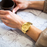 Buy Shop Guess Cubed Analog Gold Dial Gold Steel Strap Watch For Women - GW0606L2 USA Online