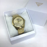 Buy Shop Guess Cubed Analog Gold Dial Gold Steel Strap Watch For Women - GW0606L2 USA Online