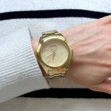 Buy Shop Guess Cubed Analog Gold Dial Gold Steel Strap Watch For Women - GW0606L2 USA Online