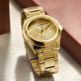 Buy Shop Guess Cubed Analog Gold Dial Gold Steel Strap Watch For Women - GW0606L2 USA Online